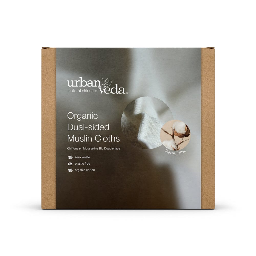 Urban Veda Dual-Cleansing Muslin Cloths 3 Pack