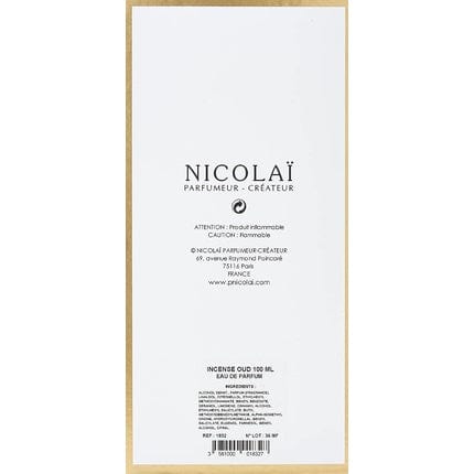 Nicolai Incense Oud Eau De Toilette 100ml