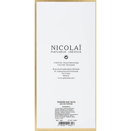 Nicolai Incense Oud Eau De Toilette 100ml