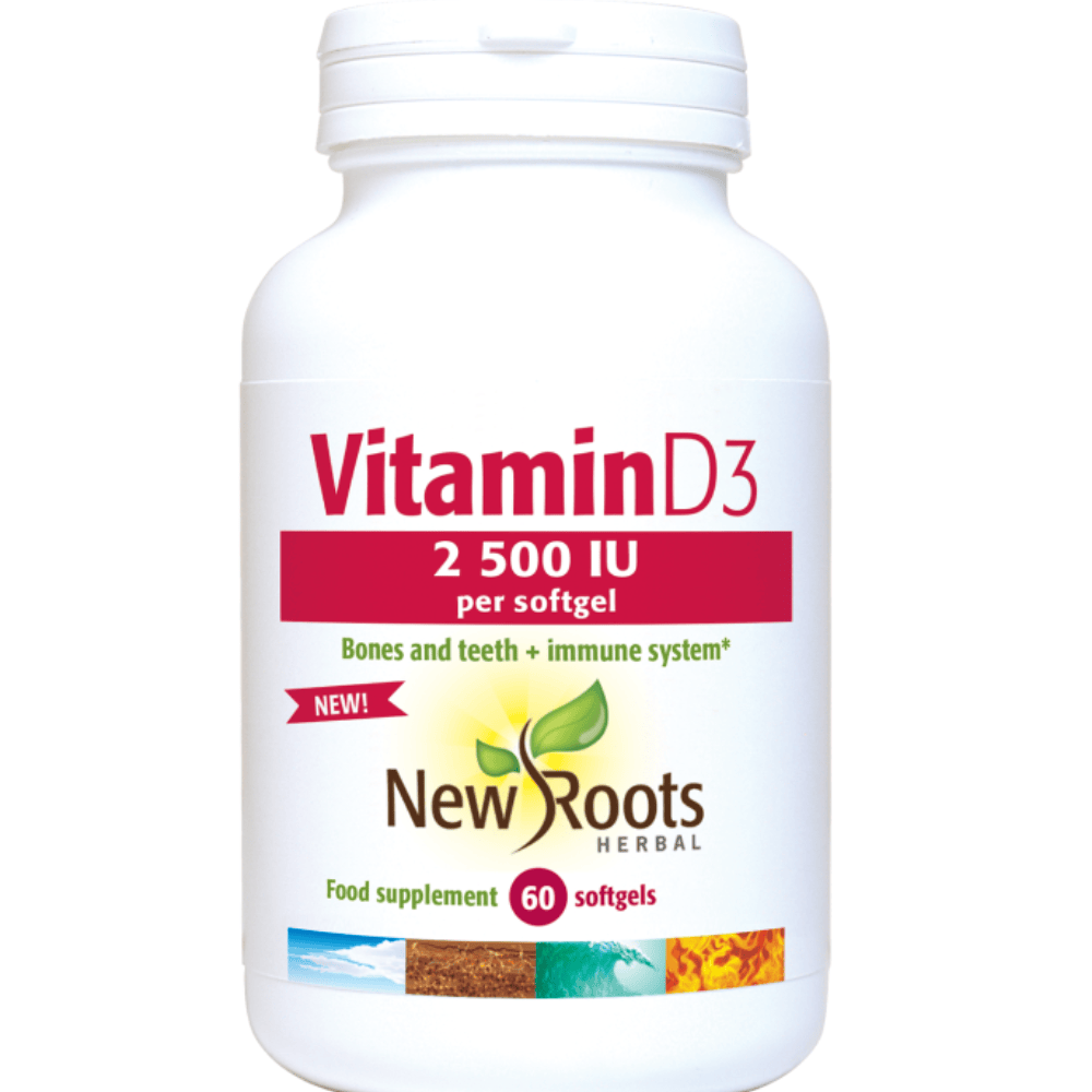 New Roots Herbal Vitamin D3 2,500 IU – 60 Softgels – image 2