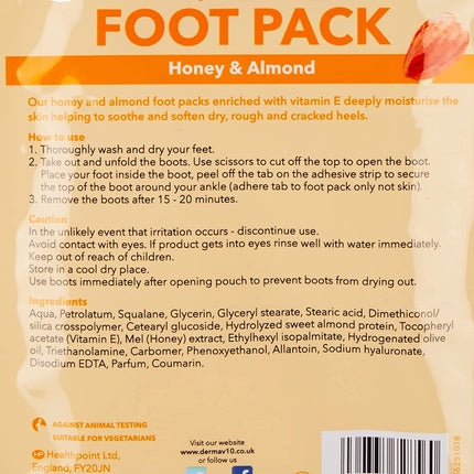 Derma V10 Deep Moisturizing Foot Pack Honey & Almond