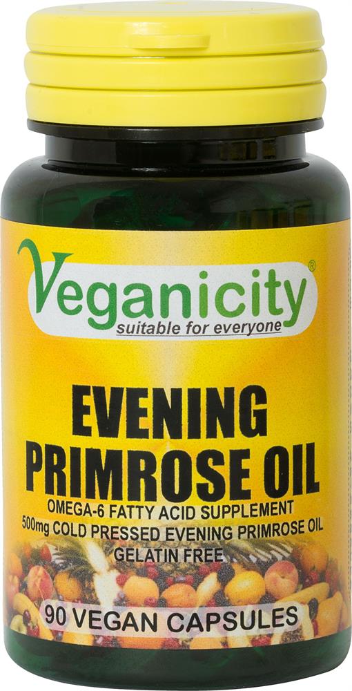 Veganicitate Primroză presată la rece ulei de primrose 500mg 90 VCAPS (10% GLA)