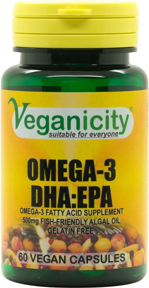 Veganiciteit Omega-3 DHA: EPA 500mg 60 VCAPS visvriendelijk algen omega-3