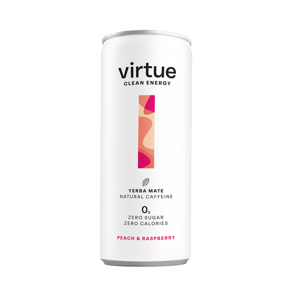 Virtue Clean Energy Yerba Mate 12x250ml Peach and Raspberry