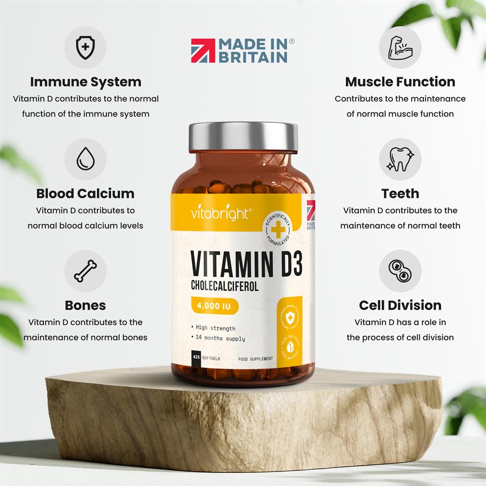 Vitabright Vitamin D3 - 4000IU - Supplência de 425 dias