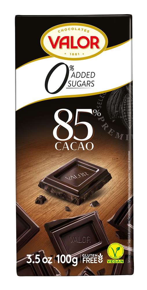 Valor Sugar Free 85% Dark Cioccolato (vegano e senza glutine) 100g