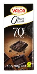 Sugar Free 70% Dark Chocolate (Vegan & Gluten Free) 100g, Valor