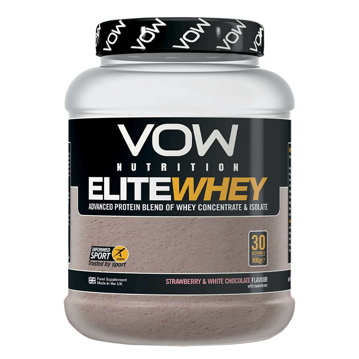 VOW Nutrition Elite Whey 900g Strawberry & White Chocolate