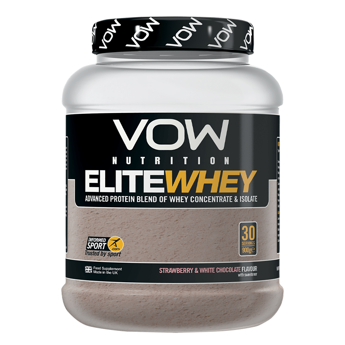 VOW Nutrition Elite Whey 900g Strawberry & White Chocolate