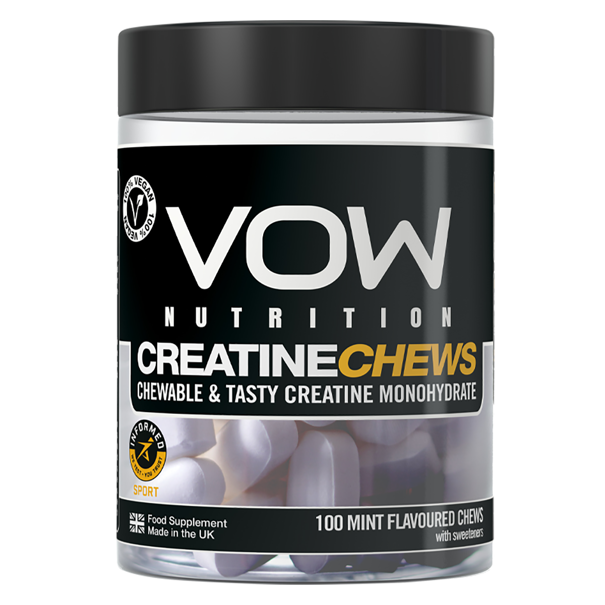 VOW Nutrition Creatine Chews 100 Tabs Mint