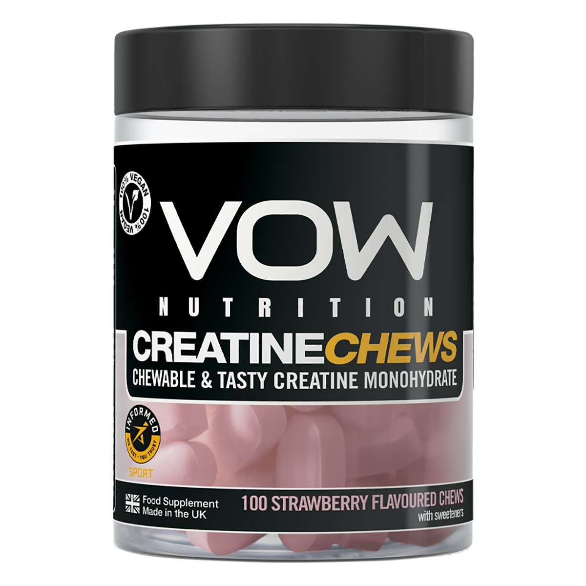 VOW Nutrition Creatine Chews 100 Tabs Strawberry