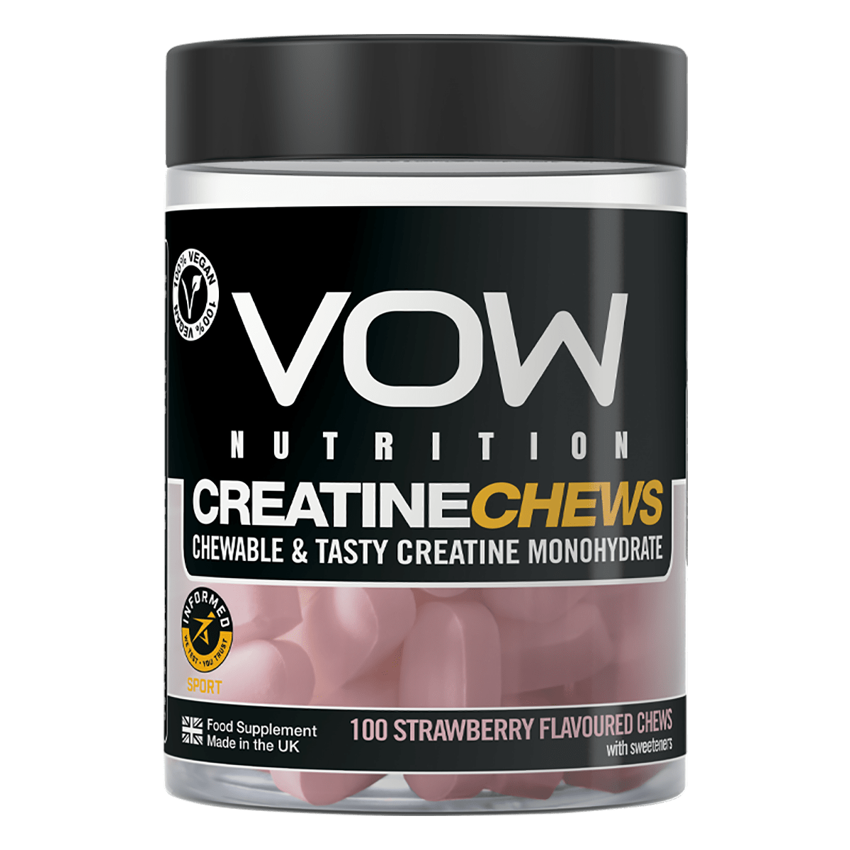 VOW Nutrition Creatine Chews 100 Tabs Strawberry