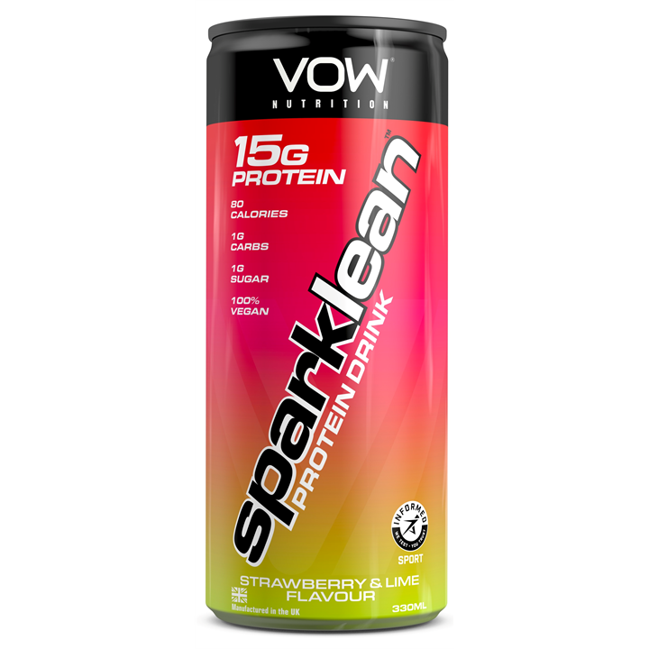 VOW Nutrition Sparklean Protein Drink 12x330ml Strawberry & Lime