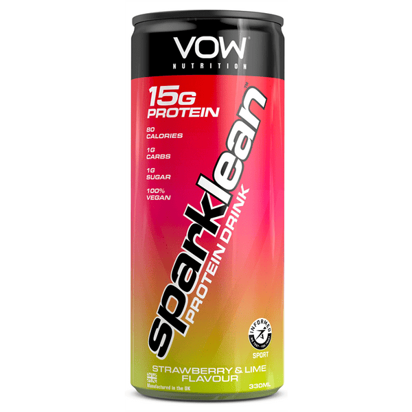 VOW Nutrition Sparklean Protein Drink 12x330ml Strawberry & Lime