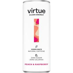 Virtue Clean Energy (Yerba Mate Drink) - Peach & Raspberry 250ml, Virtue Drinks