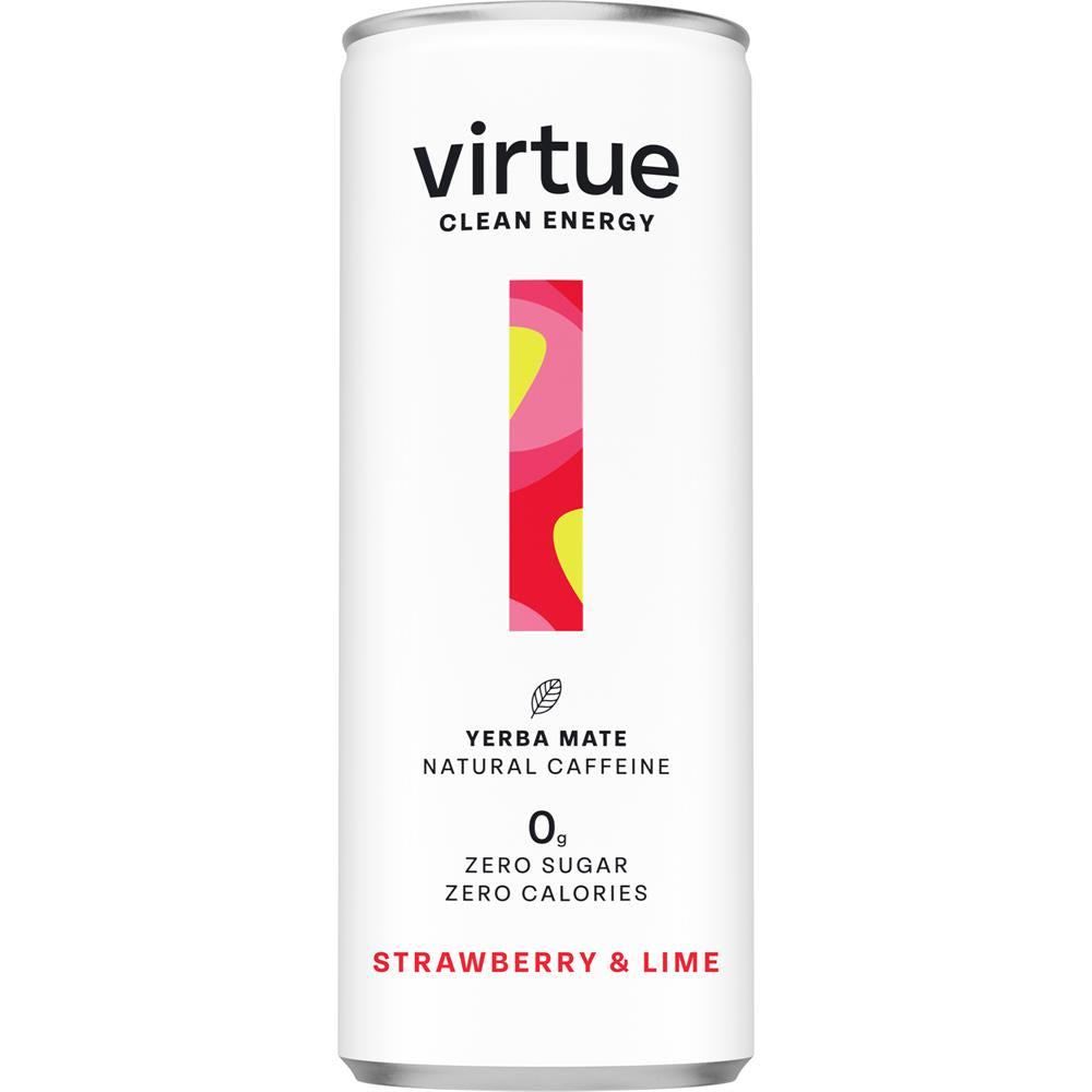 Virtue Drinks Virtue Clean Energy (Yerba Mate Drink) - Strawberry & Lime 250ml