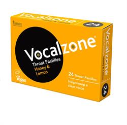 Vocalzone Honey and Lemon Throat Pastilles (24 Pastilles), Vocalzone