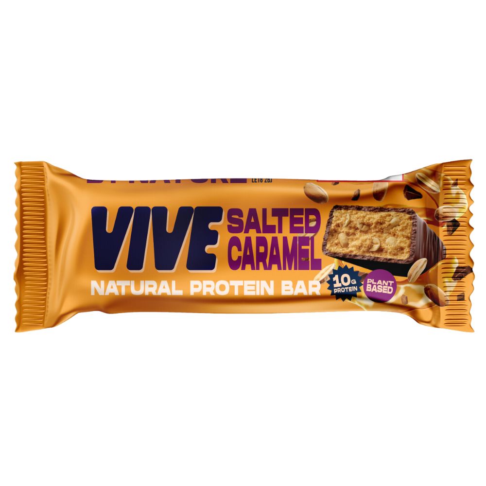 Vivefoods Salted Caramel Dark Chocolate Protein Snack Bar 49g