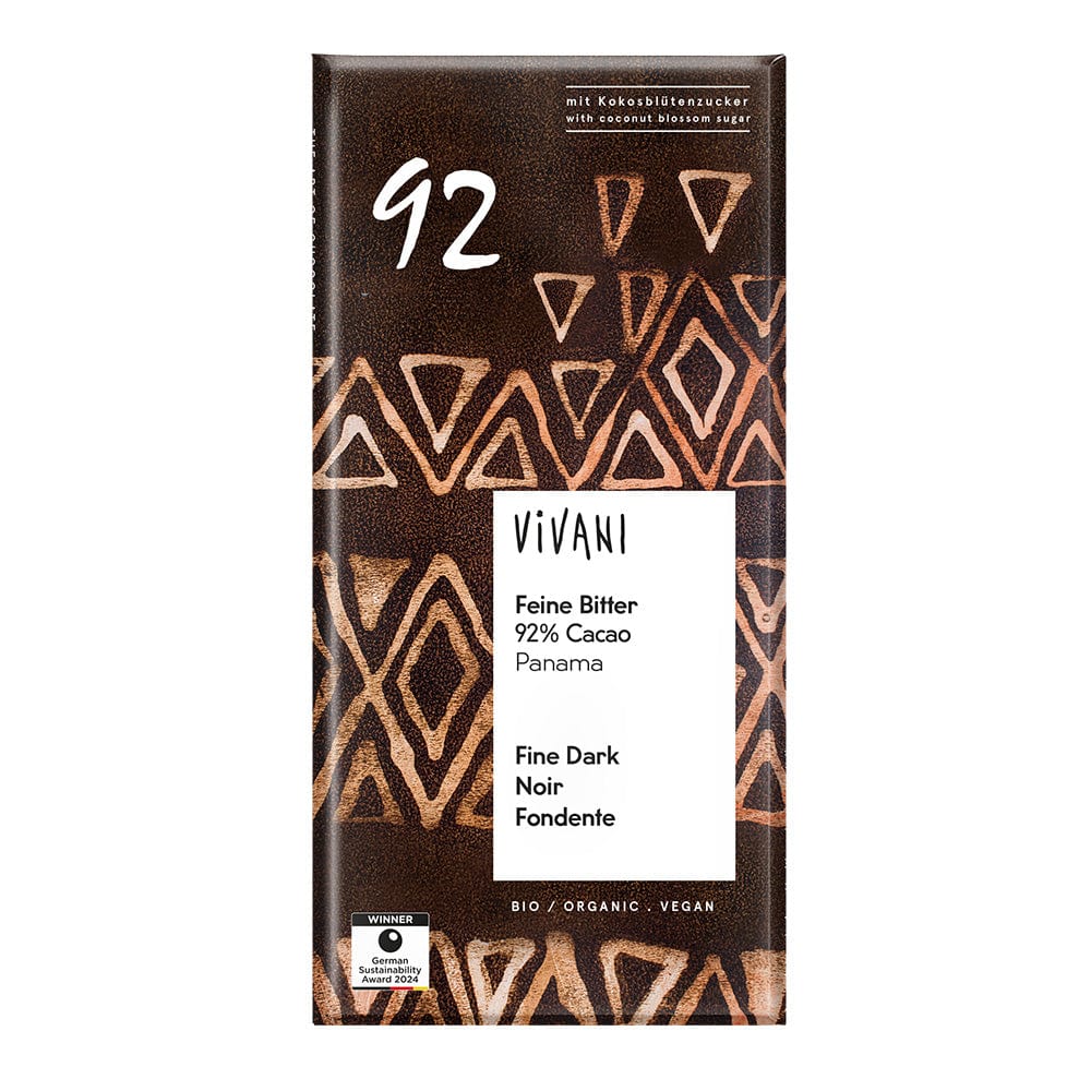 Vivani Dark 92% Chocolate Vegan Organic 80G