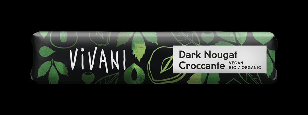 Vivani mini nougat sombre croccante chocolate végétalien bio 35g