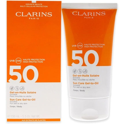 Clarins Sun Care Gel-To-Oil SPF50 150ml Black