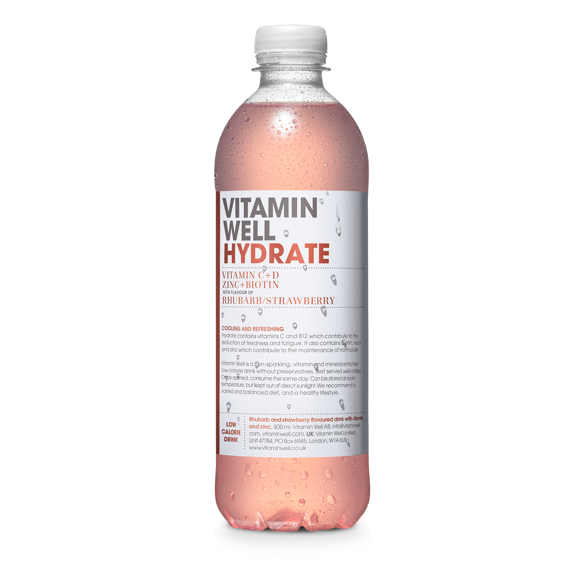 Vitamin Well Hydrate 12x500ml Rhubarb & Strawberry