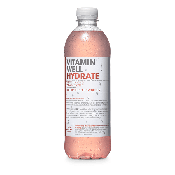 Vitamin Well Hydrate 12x500ml Rhubarb & Strawberry