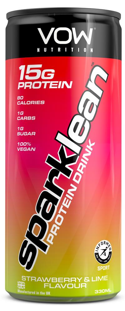 Vow Nutrition Sparklean Protein Drink - Strawberry & Lime 330ml