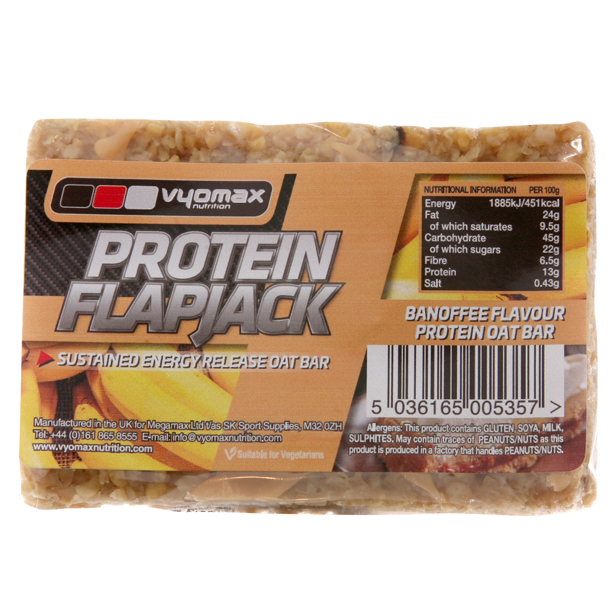 Vyomax Nutrition Protein Flapjacks 12x100g Banoffee