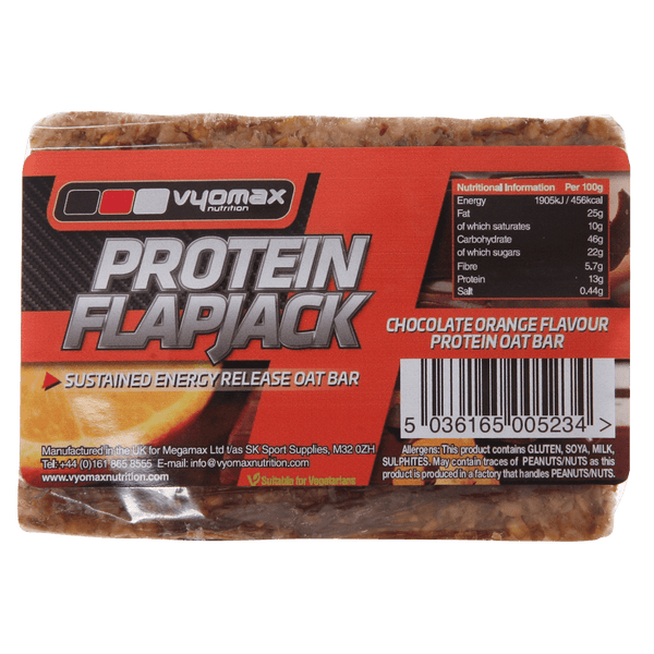 Vyomax Nutrition Protein Flapjacks 12x100g Chocolate Orange