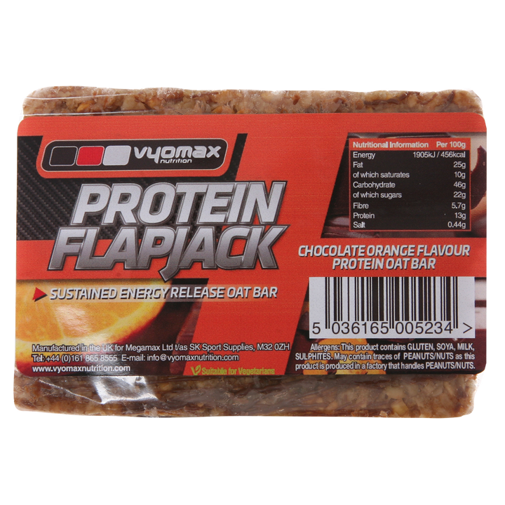 Vyomax Nutrition Protein Flapjacks 12x100g Chocolate Orange