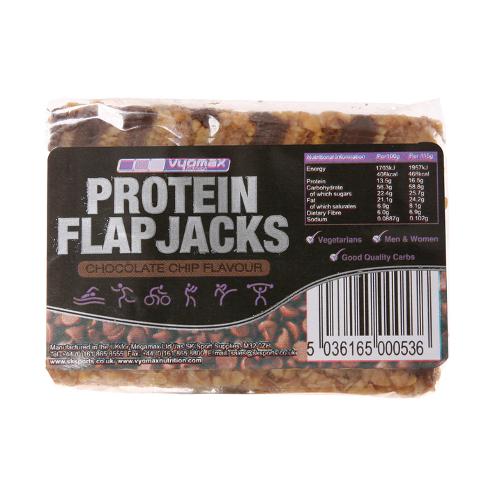 Vyomax Nutrition Protein Flapjacks 12x100g Choc Chip