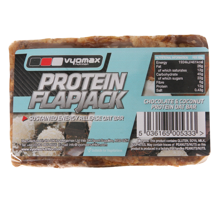 Vyomax Nutrition Protein Flapjacks 12x100g Chocolate Coconut