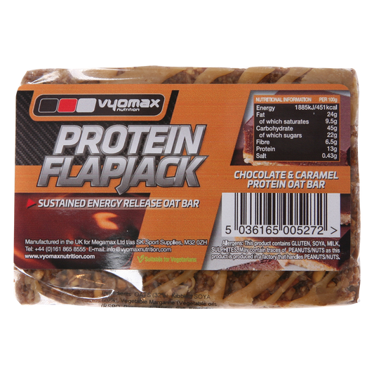 Vyomax Nutrition Protein Flapjacks 12x100g Chocolate Caramel