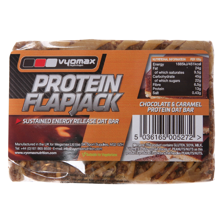 Vyomax Nutrition Protein Flapjacks 12x100g Chocolate Caramel