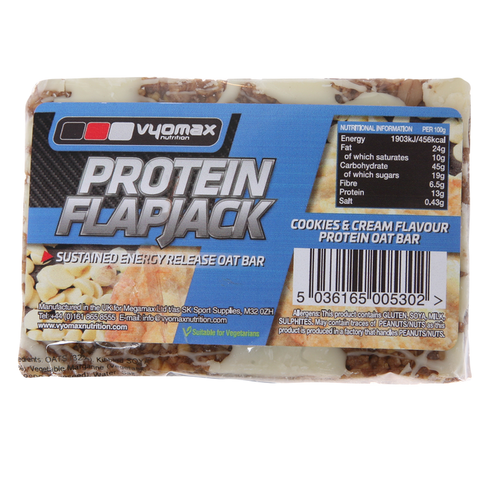 Vyomax Nutrition Protein Flapjacks 12x100g Cookies & Cream