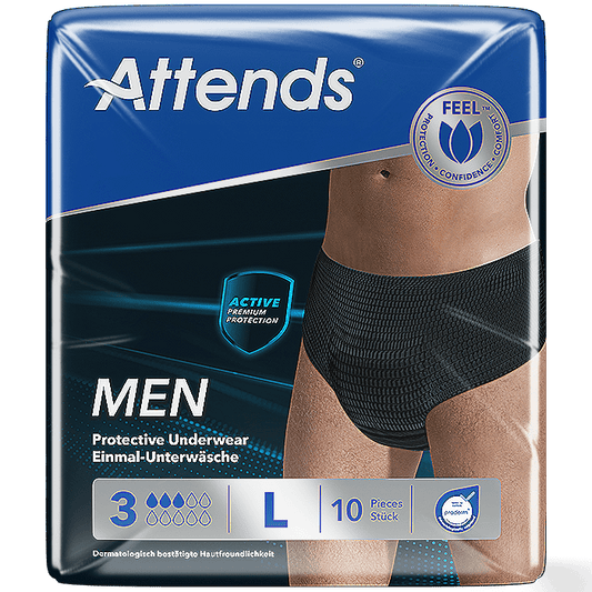 Attends Men Protective Underwear 3 Large Pack of 10 - welzo