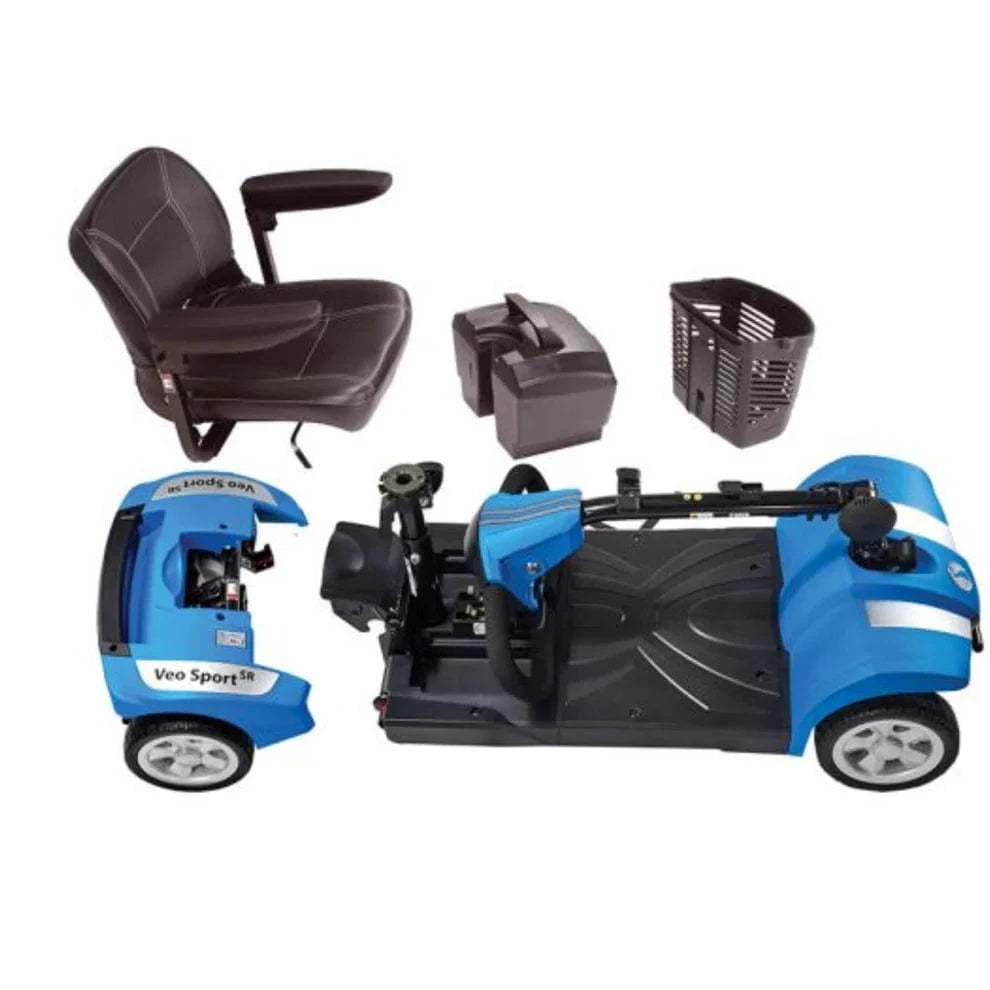 Veo Sport SR 4 MPH Mobility Scooter - 21,8 μίλια, εναιώρημα, Delta Tiller & LED Light