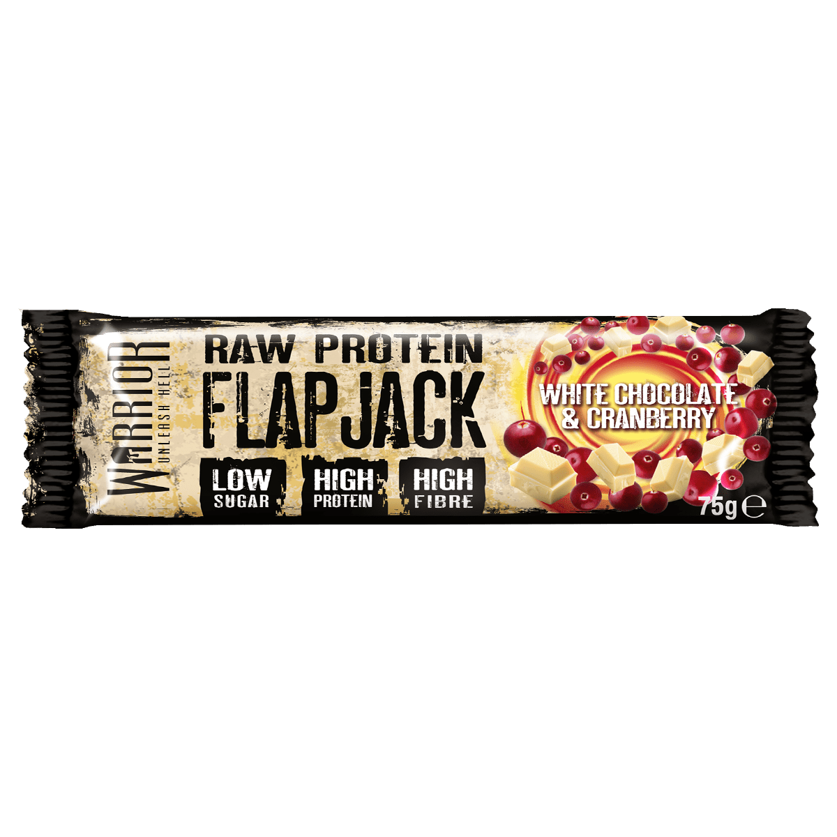 Warrior Raw Protein Flapjack 12x75g White Chocolate Cranberry