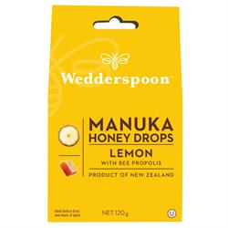 Manuka Honey Drops Lemon & Bee Propolis 120g, Wedderspoon