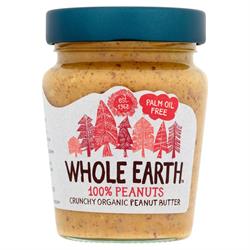 Whole Earth 100% Peanuts Crunchy Organic Peanut Butter 227g, Whole Earth