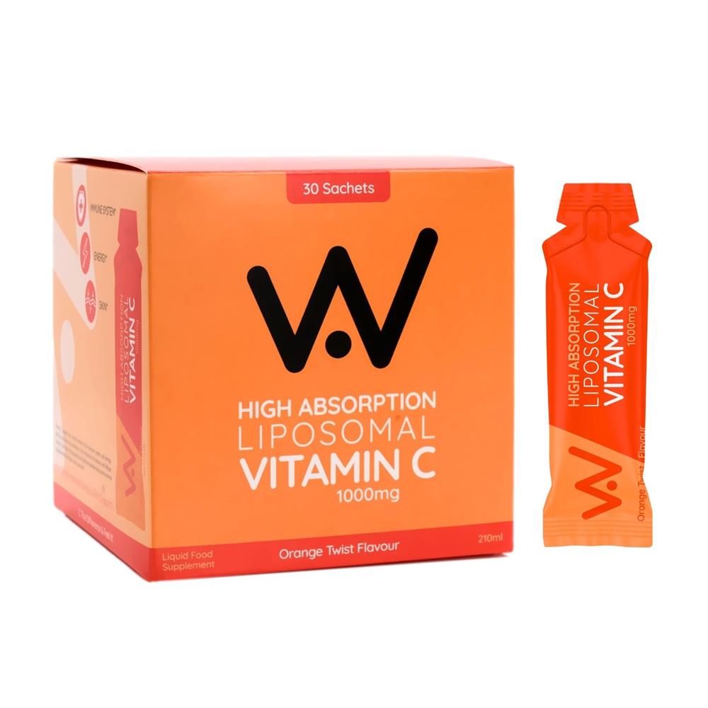 Nå faktisk vitamin C 1000 mg liposomal væske - 30 pakkerpakke - Orange Twist