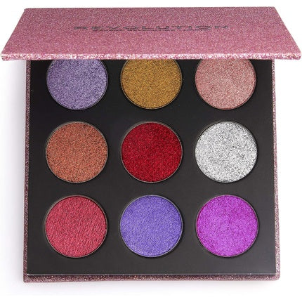 Makeup Revolution Pressed Glitter Eyeshadow Diva 9 Shades 13.5g