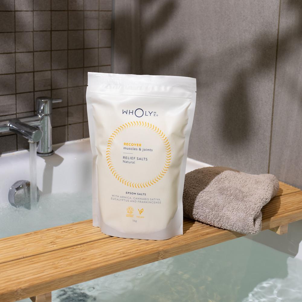 Sali da bagno Epsom naturali certificati Wholyme per muscoli e articolazioni - 1 kg