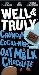 Oat M&lk Chocolate with Dark Chocolate Covered Cocoa Nibs 90g, Well and Truly