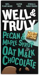 Oat M&lk Chocolate with Pecan Nuts and Maple Syrup 90g, Well and Truly