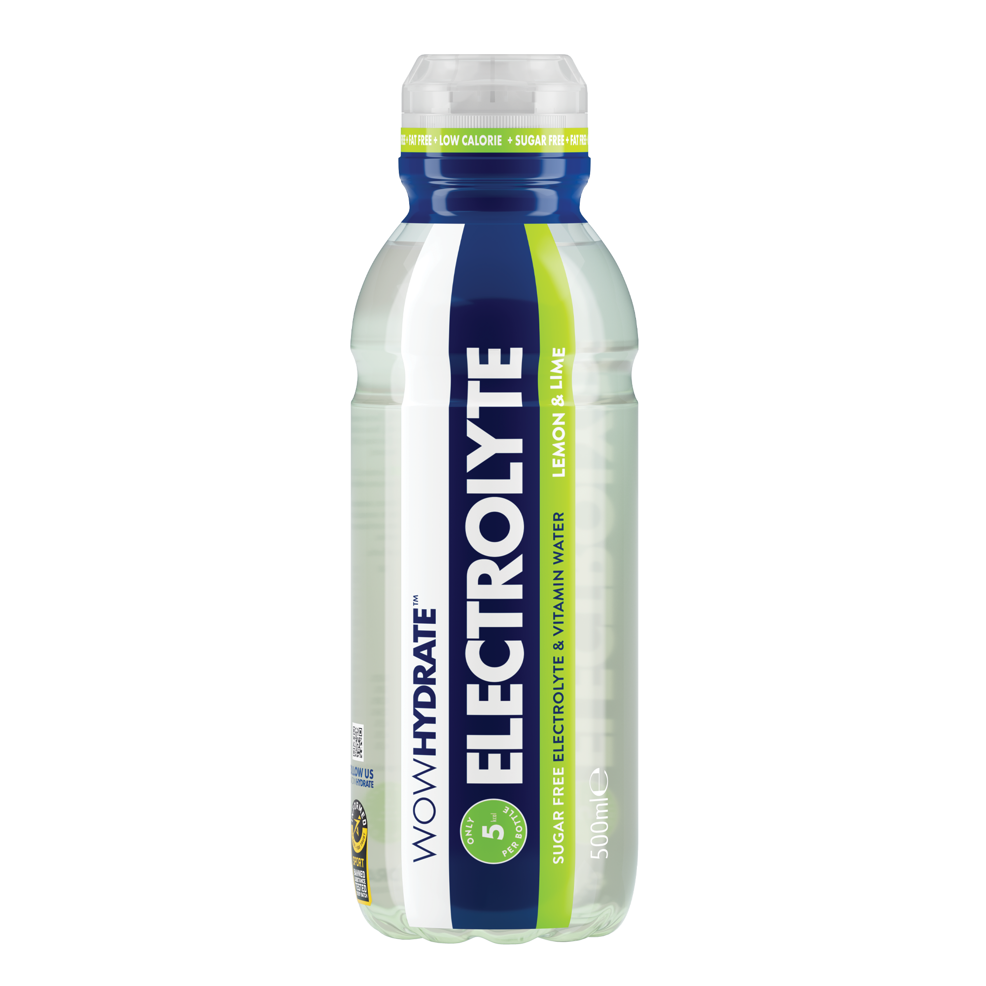 Wow Hydrate Electrolyte Water 12x500ml Lemon & Lime