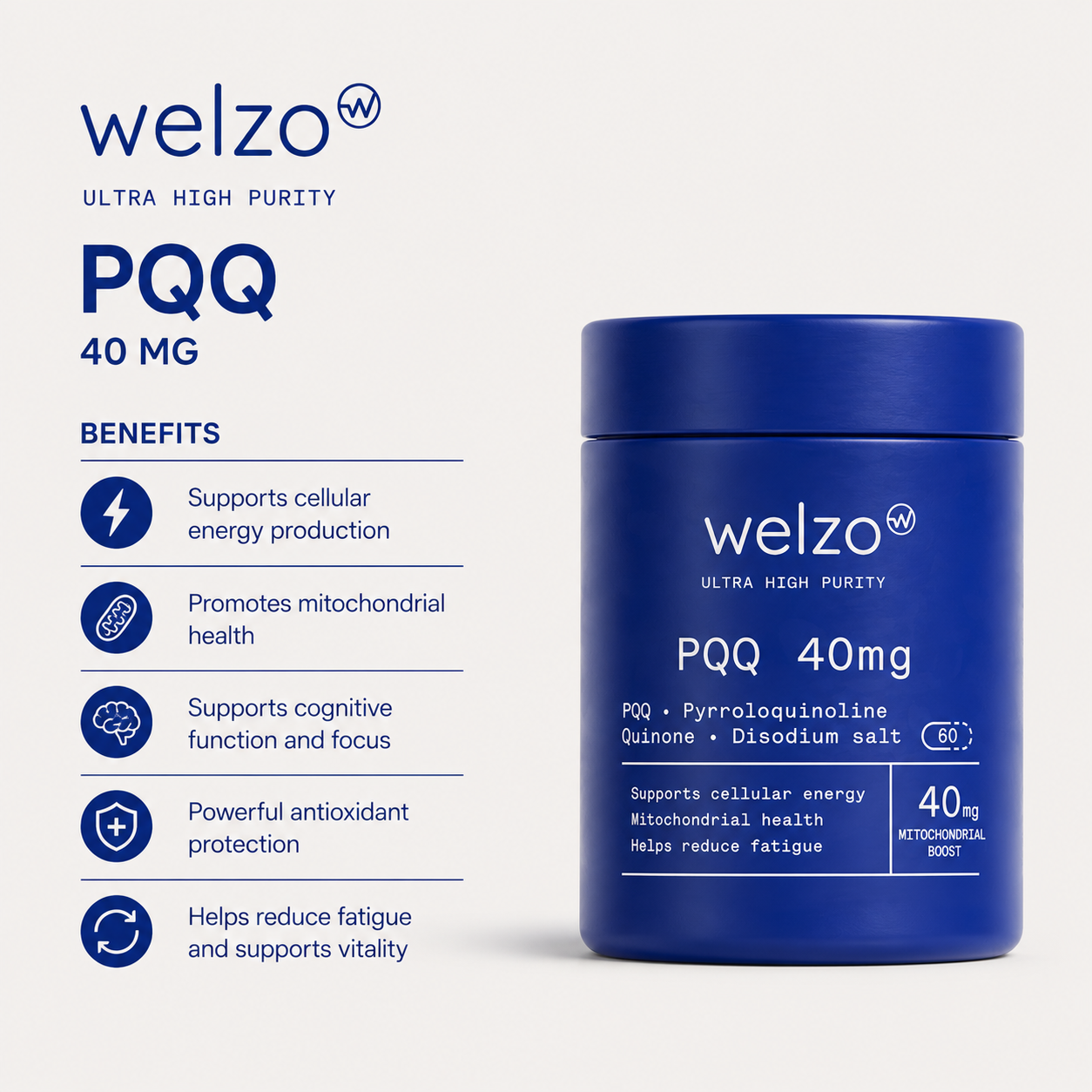 PQQ 20mg Pyrroloquinoline Quinone
