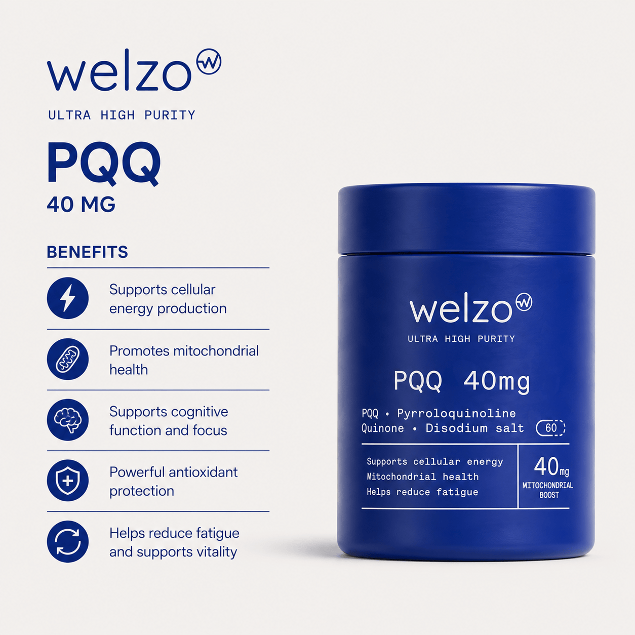 PQQ 20mg Pyrroloquinoline Quinone