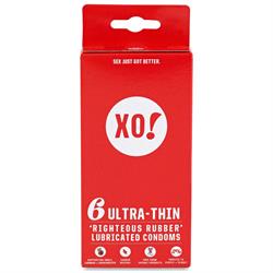 6 ultra-thin CO2-neutral vegan natural latex condoms, XO!